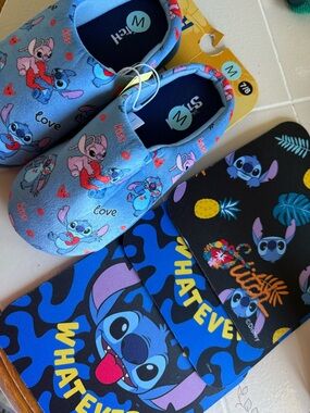 Kids Blue Stitch Slip-On One-Piece Shoes - Disney Stitch Design